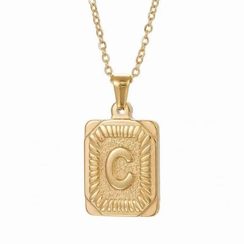 Wholesale Hip-hop Stainless Steel Letter Necklaces