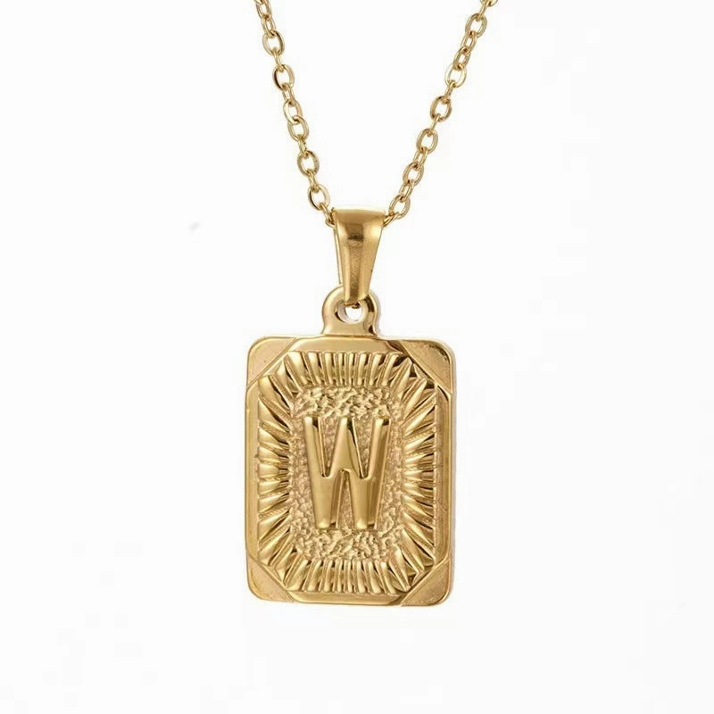 Wholesale Hip-hop Stainless Steel Letter Necklaces