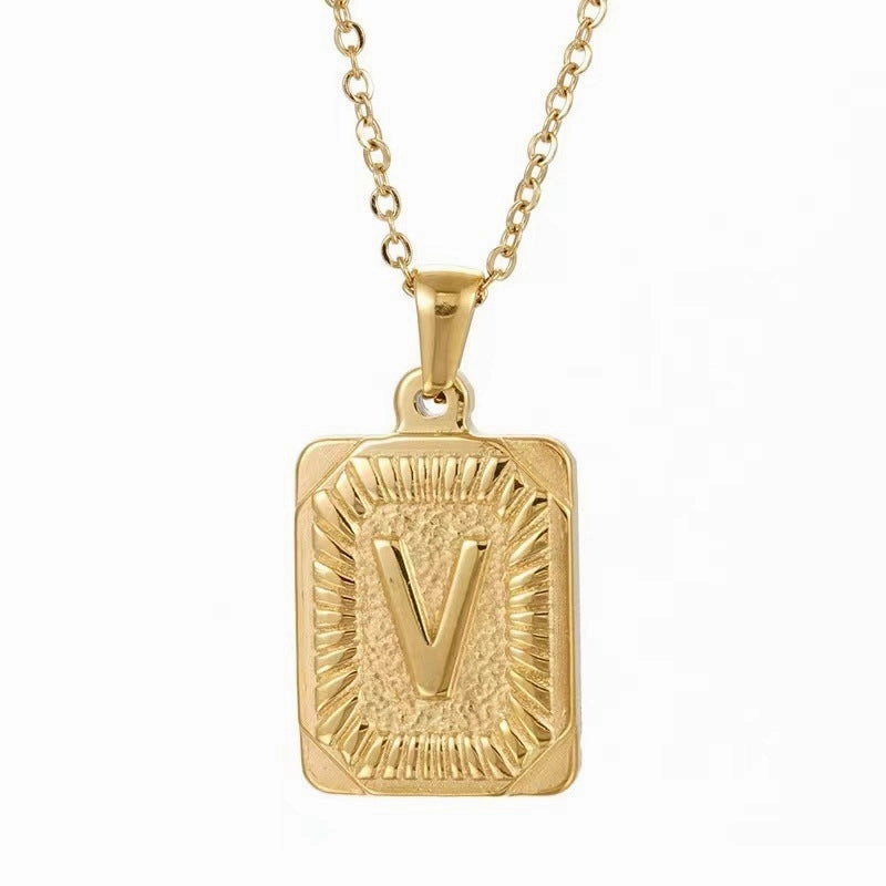 Wholesale Hip-hop Stainless Steel Letter Necklaces