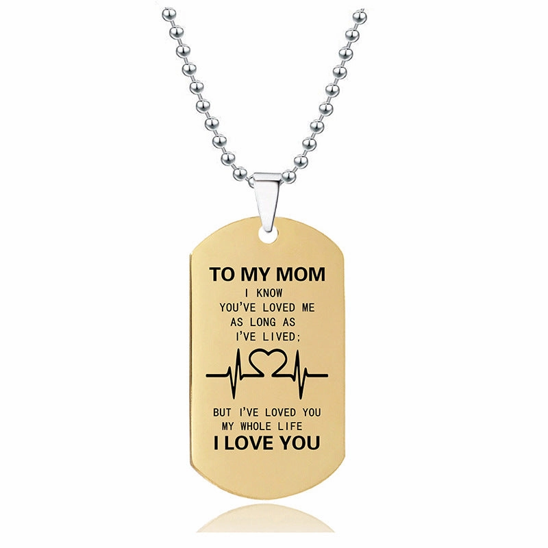 Wholesale Holiday Gift Lettering Titanium Steel Necklaces