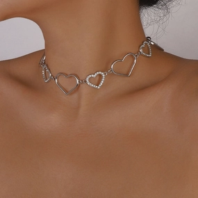 Wholesale Hollow Heart Alloy Necklace