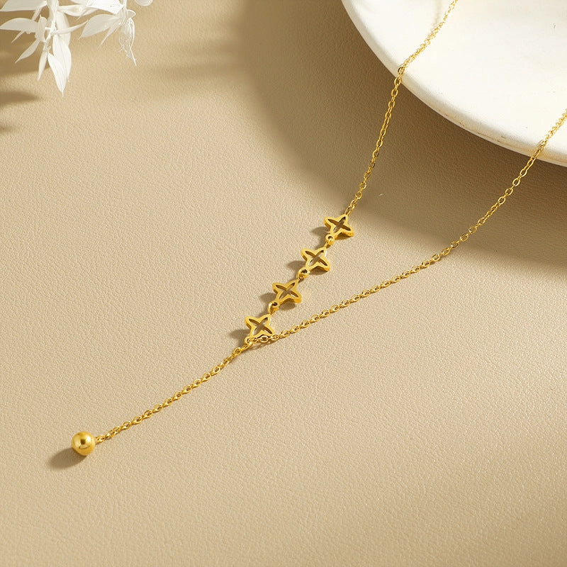 Wholesale Hollow Star Necklace Stainless Steel Clavicle Chain