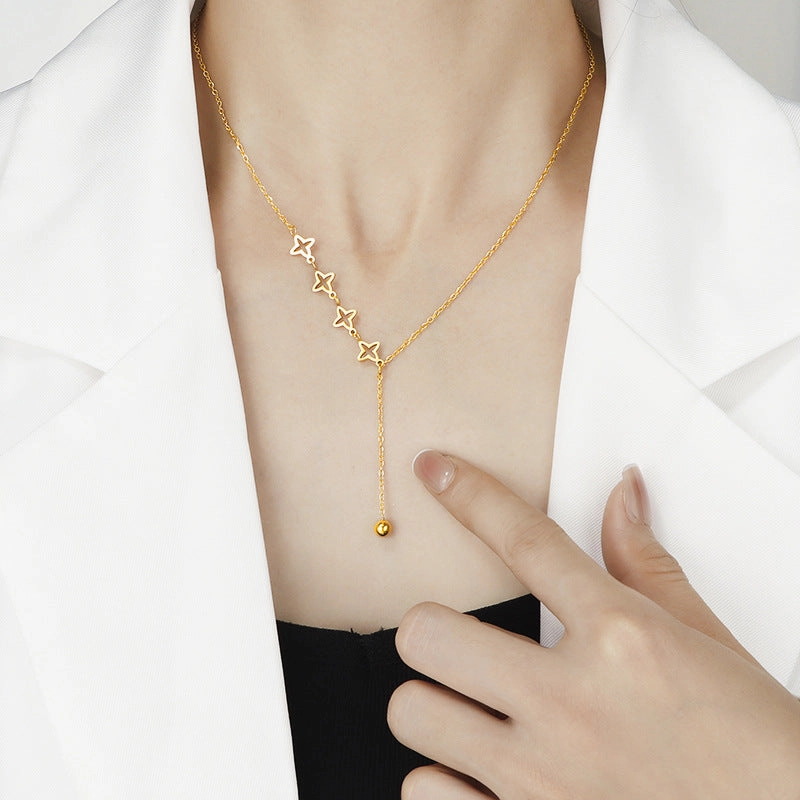 Wholesale Hollow Star Necklace Stainless Steel Clavicle Chain