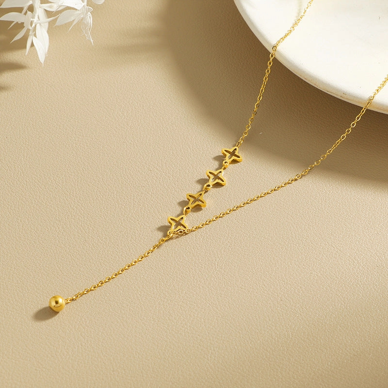 Wholesale Hollow Star Necklace Stainless Steel Clavicle Chain