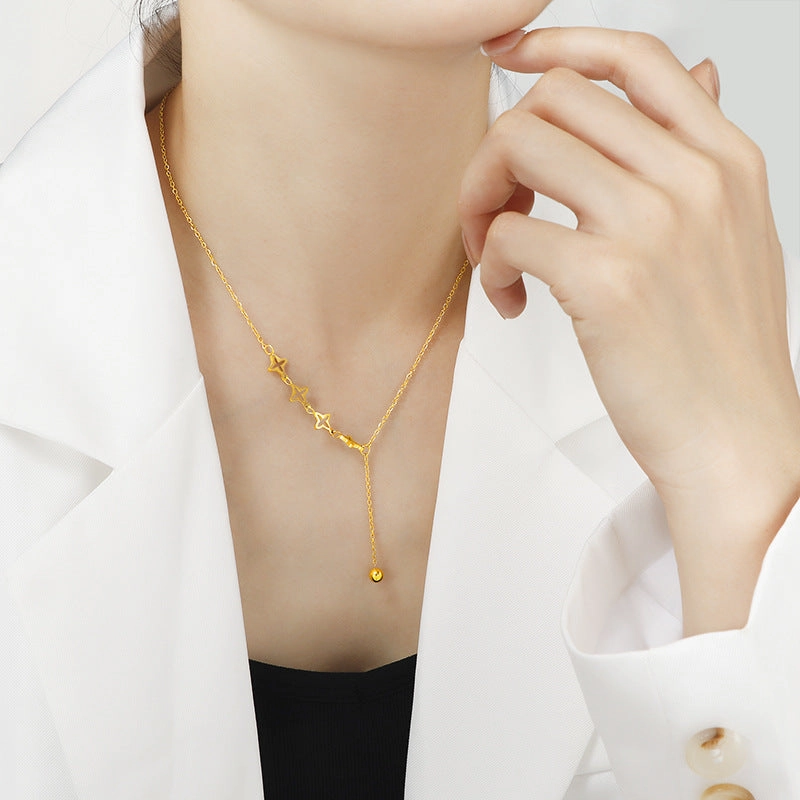Wholesale Hollow Star Necklace Stainless Steel Clavicle Chain