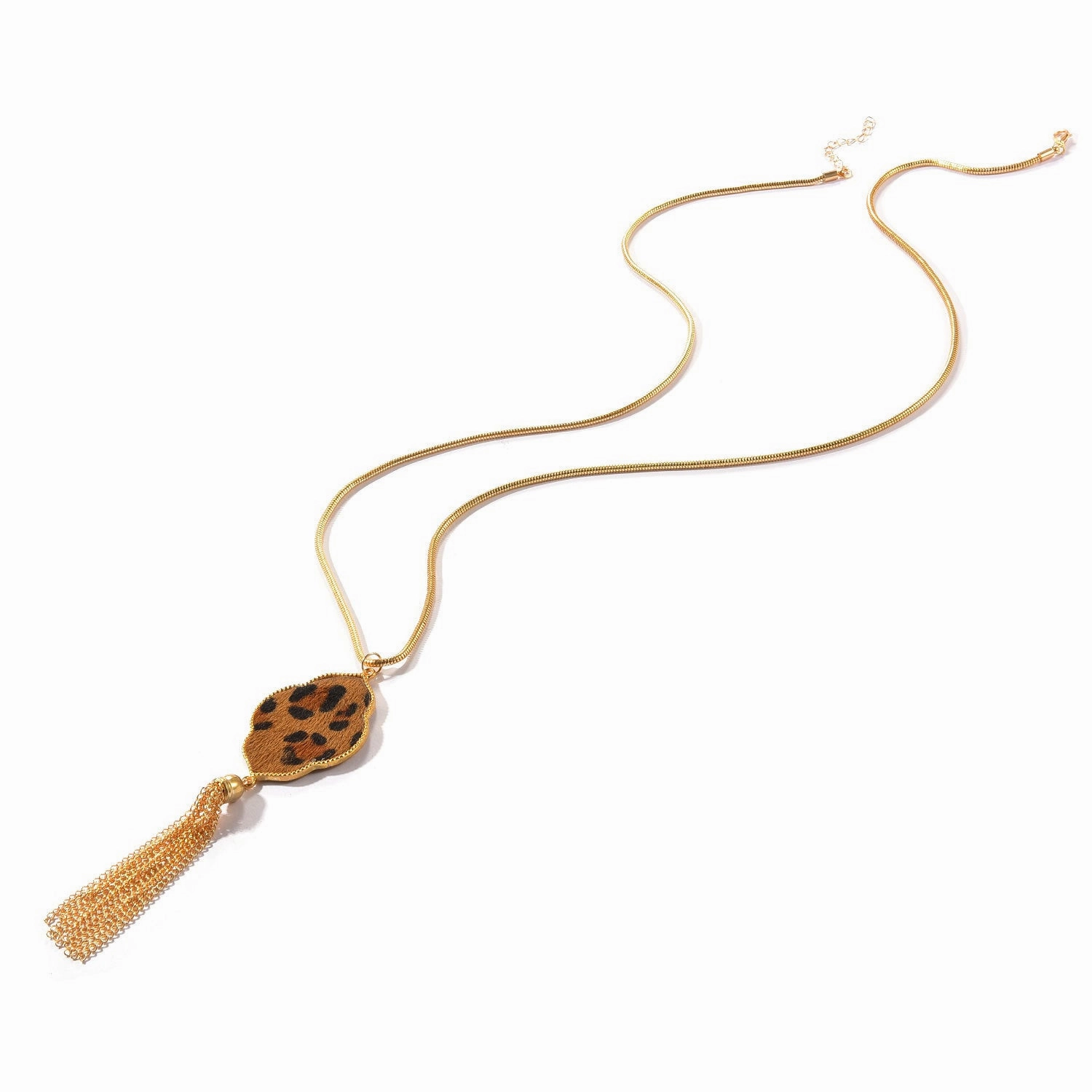 Wholesale Horsehair Leopard Pattern Tassel Necklaces