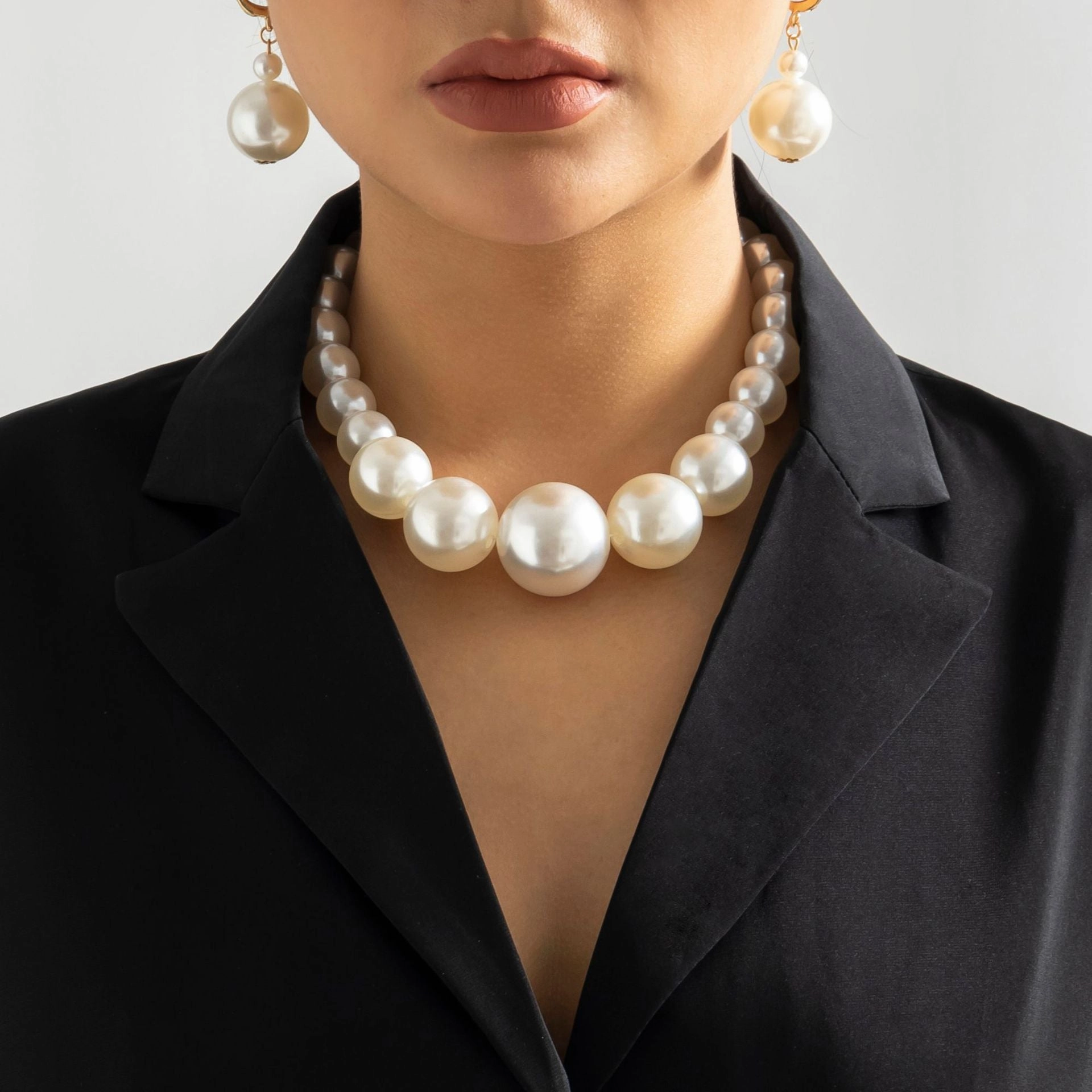 Wholesale Imitation Pearl Beads Chain Earrings Bracelet Necklaces Set