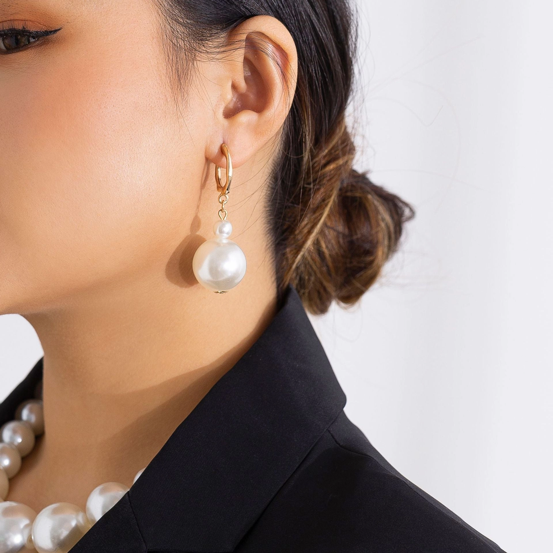 Wholesale Imitation Pearl Beads Chain Earrings Bracelet Necklaces Set