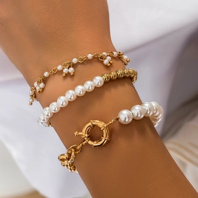 Wholesale Imitation Pearl Bracelet Set