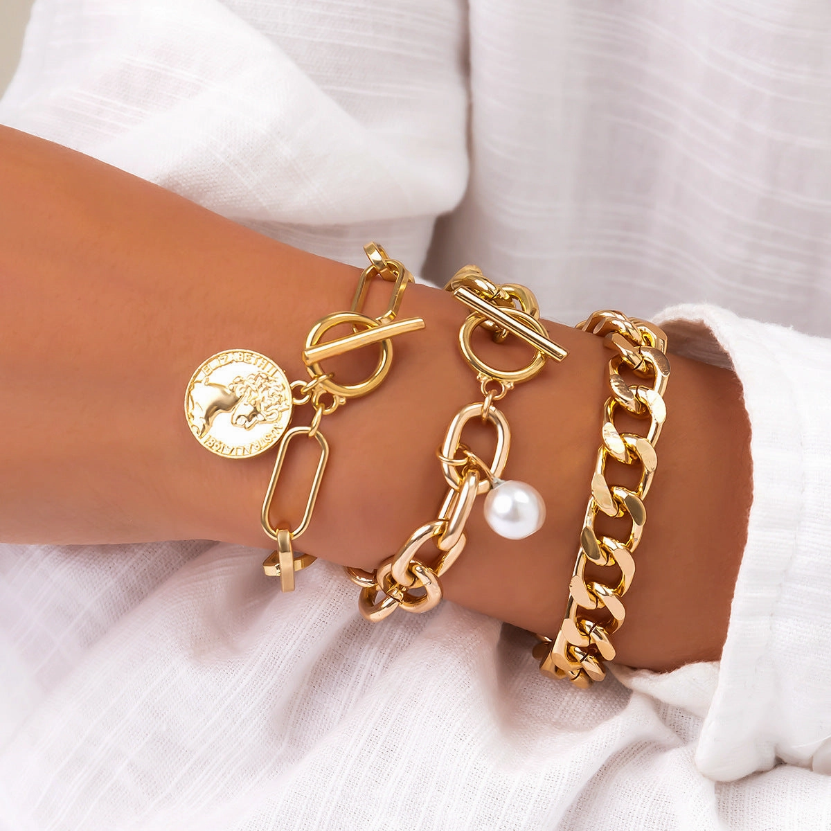 Wholesale Imitation Pearl Bracelet Set