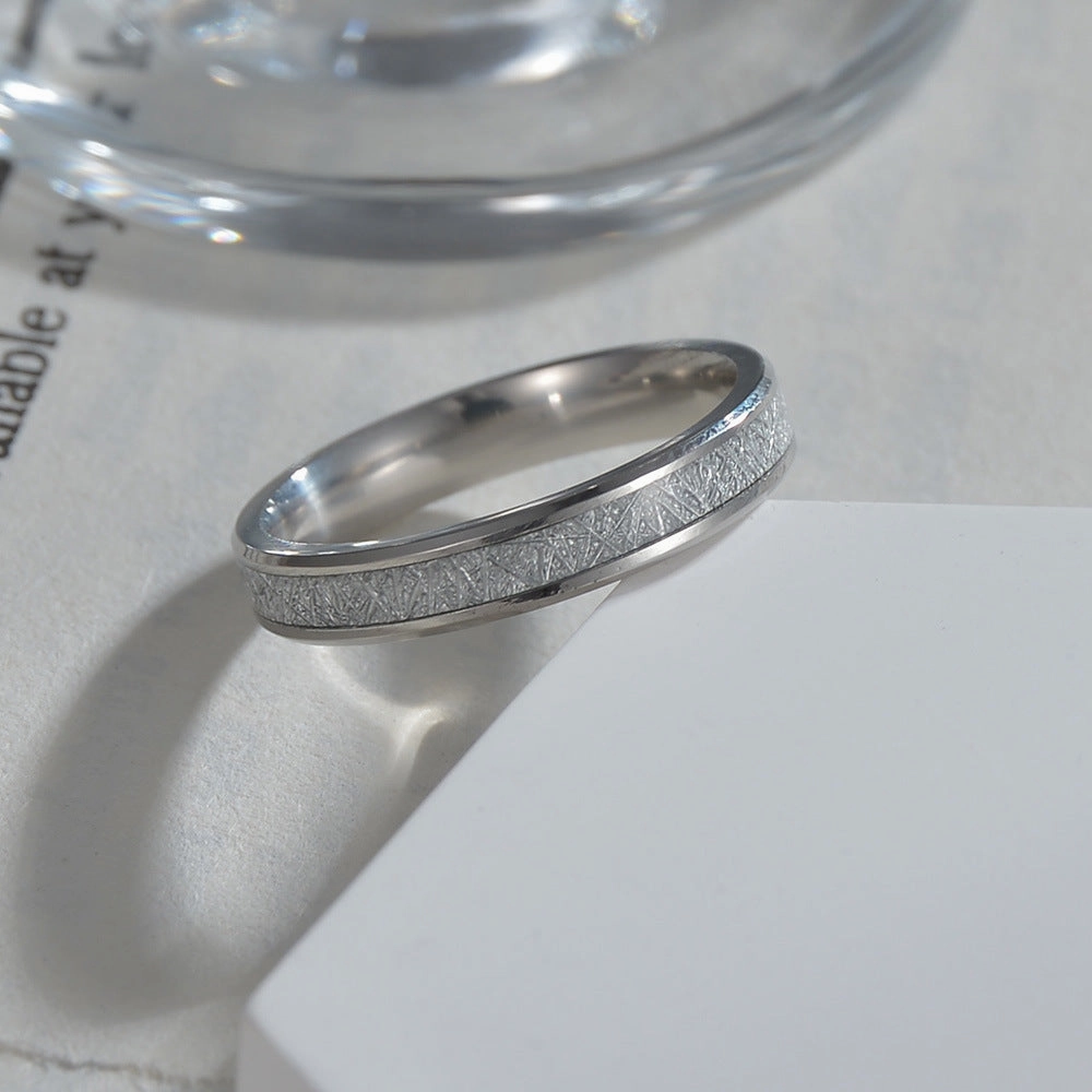 Wholesale Inlaid Ice Silk Foil 4MM Titanium Steel Rings