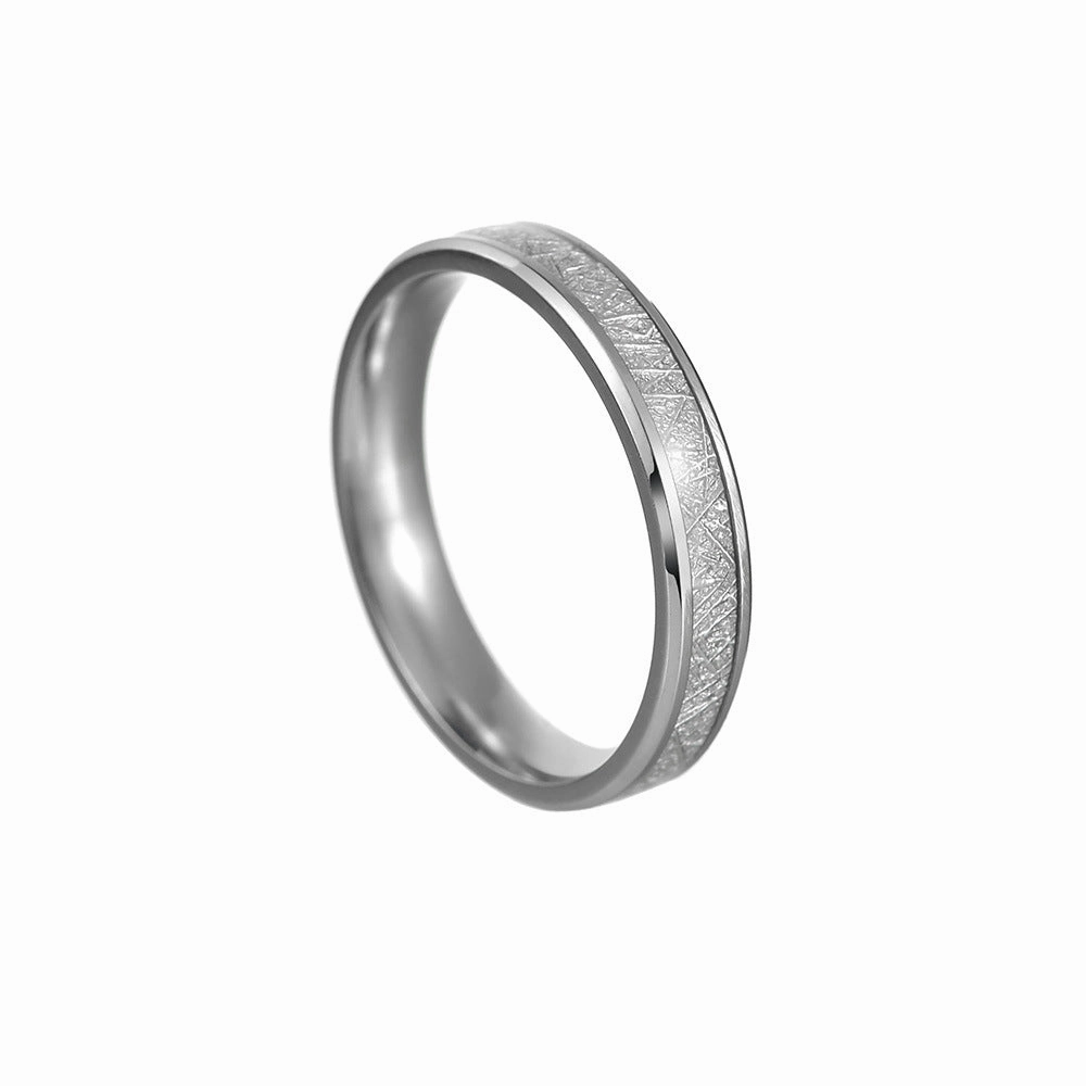 Wholesale Inlaid Ice Silk Foil 4MM Titanium Steel Rings