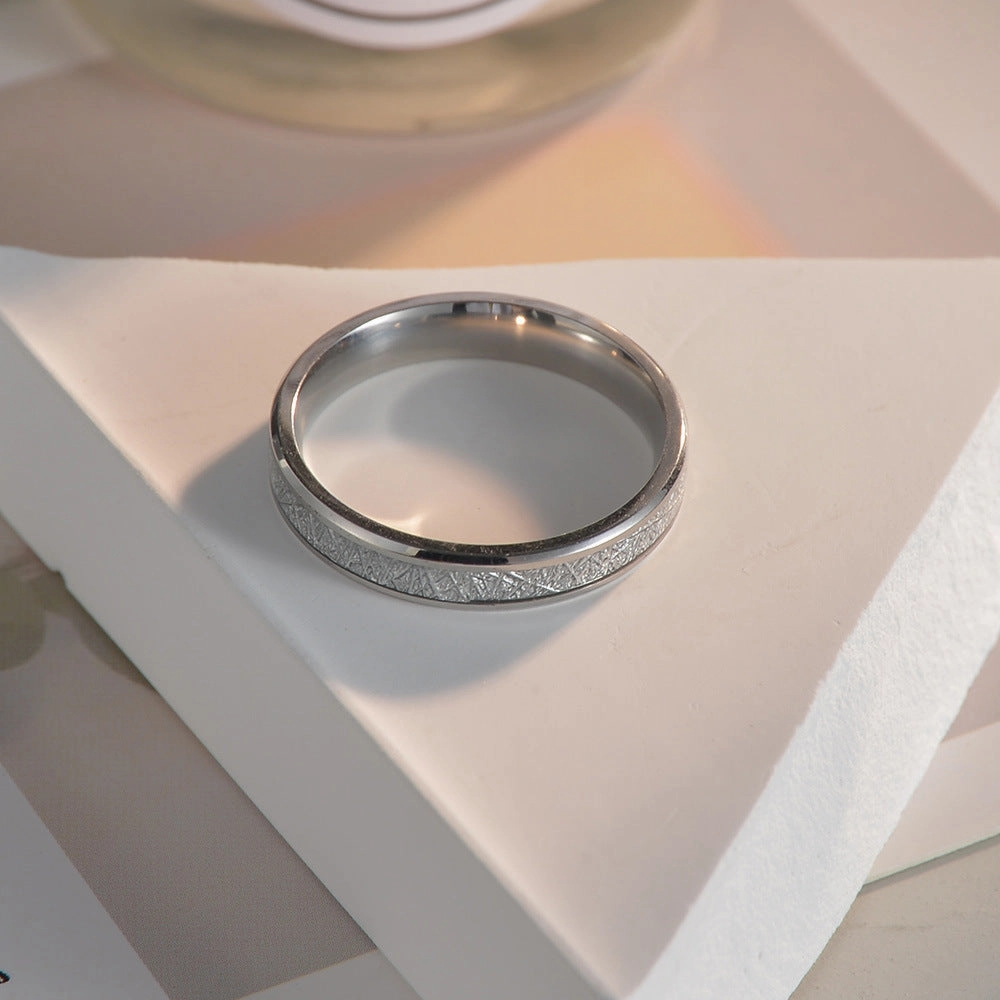 Wholesale Inlaid Ice Silk Foil 4MM Titanium Steel Rings