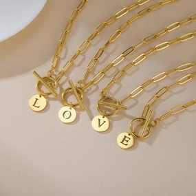 Wholesale ins304 stainless steel 26 letter pendant necklace