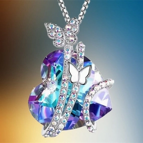 Wholesale Iridescent Blue Alloy Necklaces