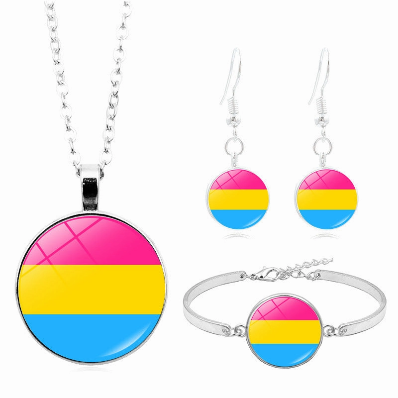 Wholesale Iridescent Time Gem Necklaces Set
