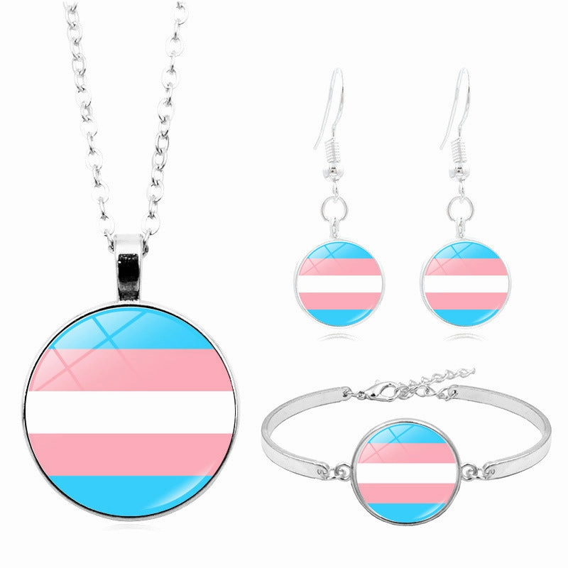 Wholesale Iridescent Time Gem Necklaces Set