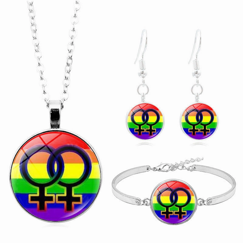 Wholesale Iridescent Time Gem Necklaces Set
