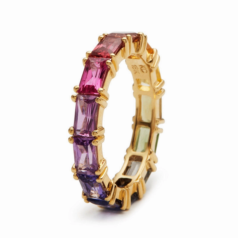 Wholesale Iridescent Zircon Rings OLY-RS-Caoshi005