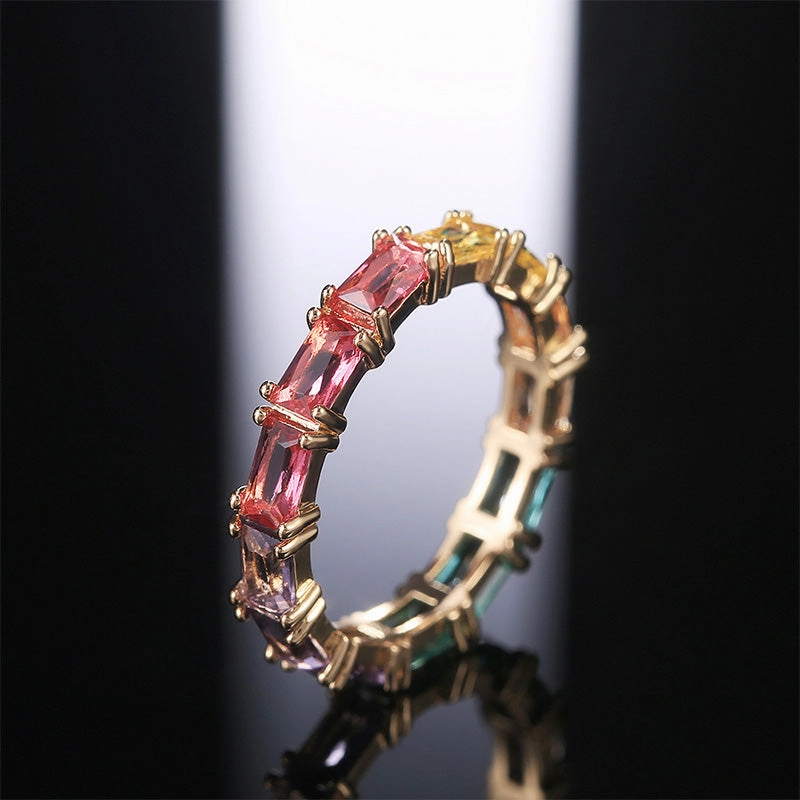 Wholesale Iridescent Zircon Rings OLY-RS-Caoshi005