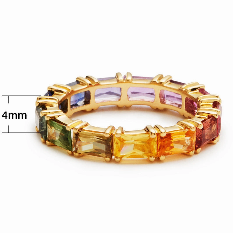 Wholesale Iridescent Zircon Rings OLY-RS-Caoshi005