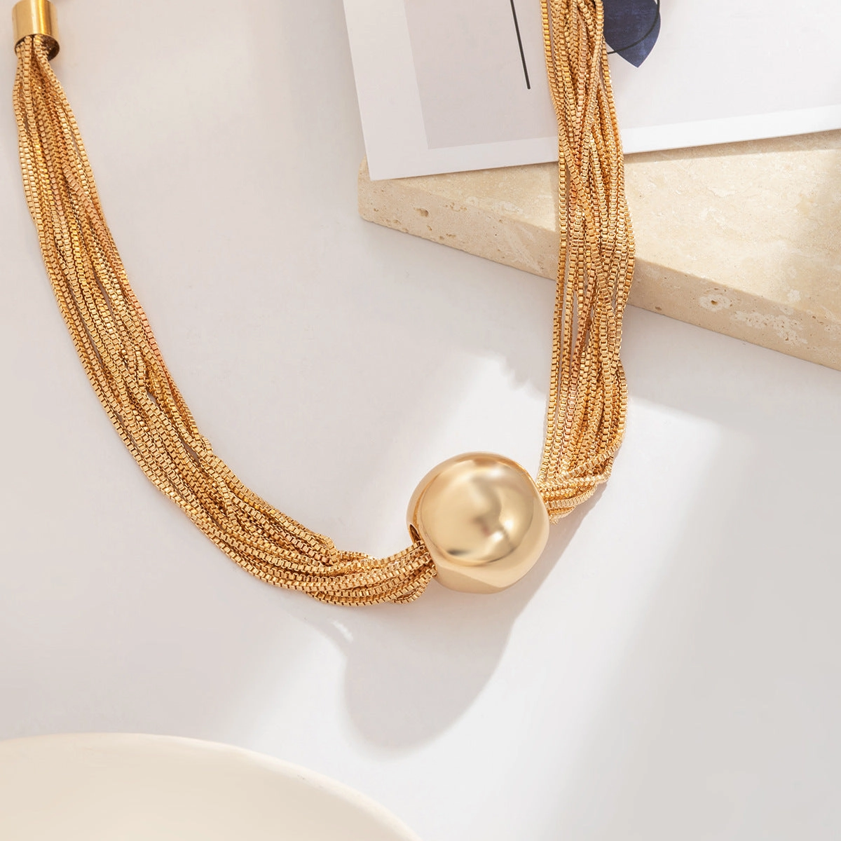 Wholesale Iron Exaggerated Large Cylinder Pendant Clavicle Necklace