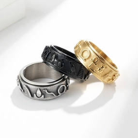 Wholesale Jewelry Ancient Egyptian Symbols Stainless Steel Rings