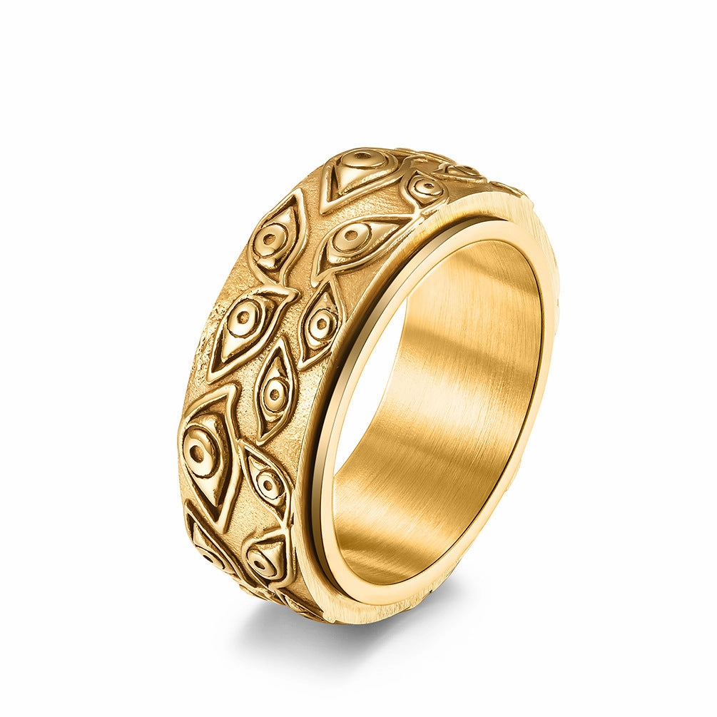 Wholesale Jewelry Devil Eye Rotating Titanium Steel Rings