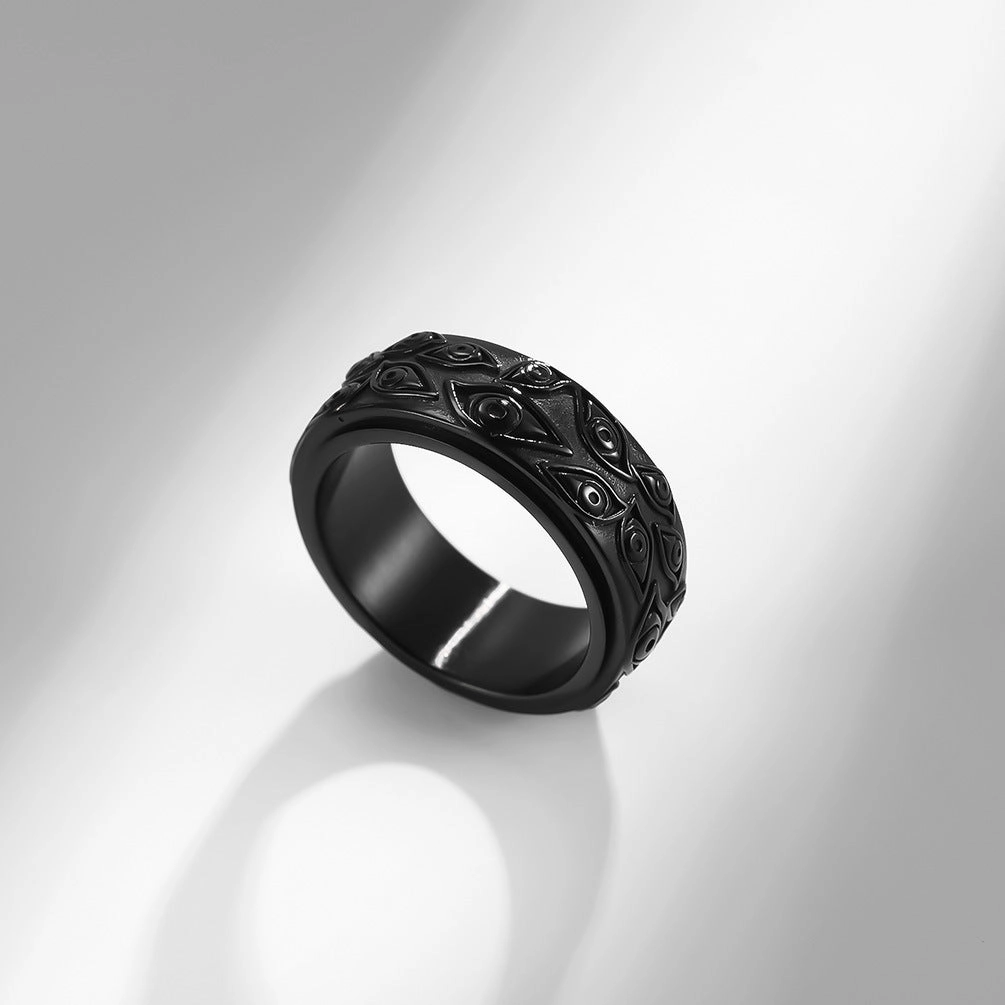 Wholesale Jewelry Devil Eye Rotating Titanium Steel Rings