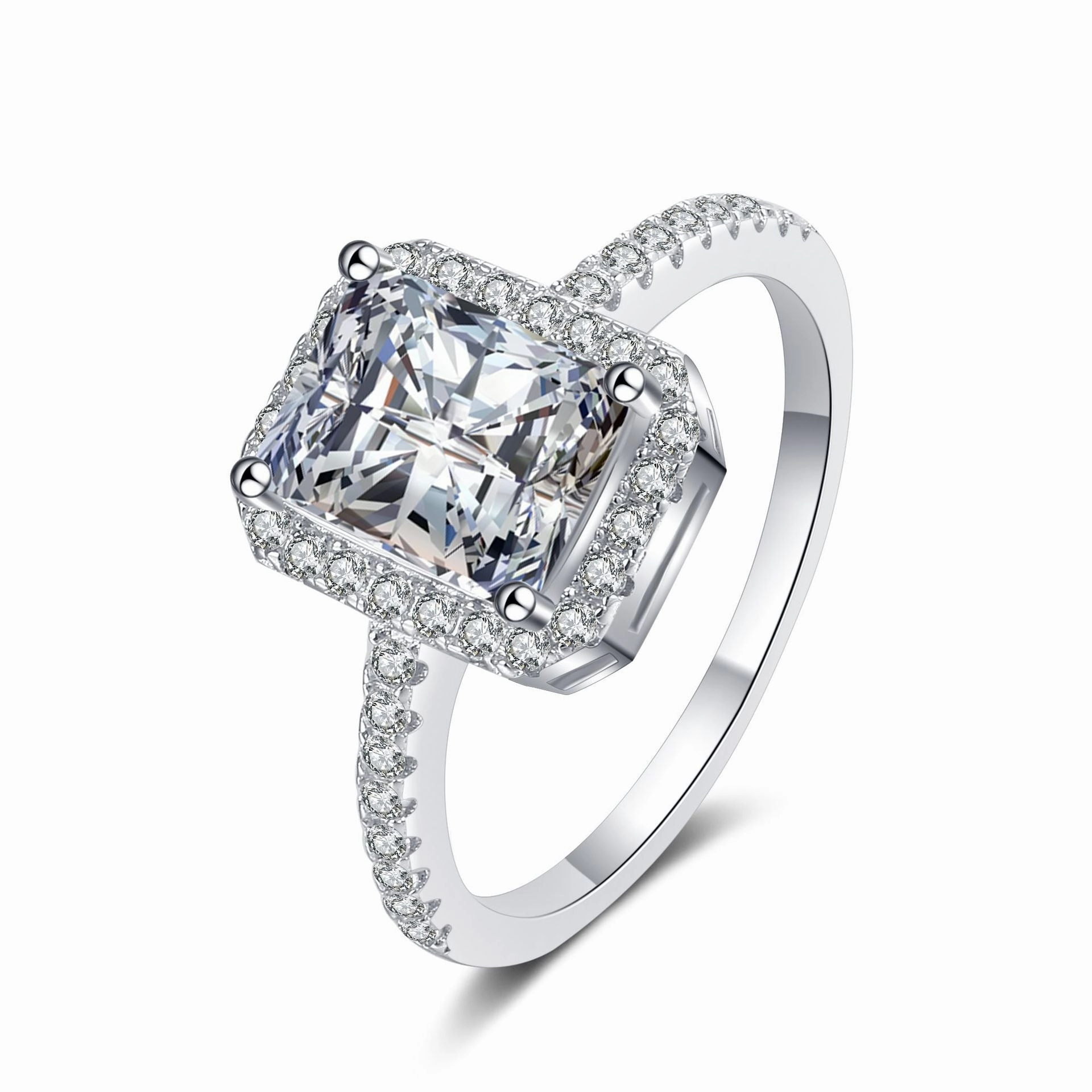 Wholesale Jewelry Four Prong Moissanite Sterling Silver Rings