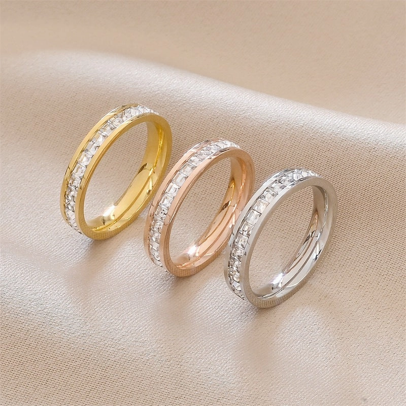 Wholesale Jewelry Gypsophila Zircon Stainless & Titanium Rings