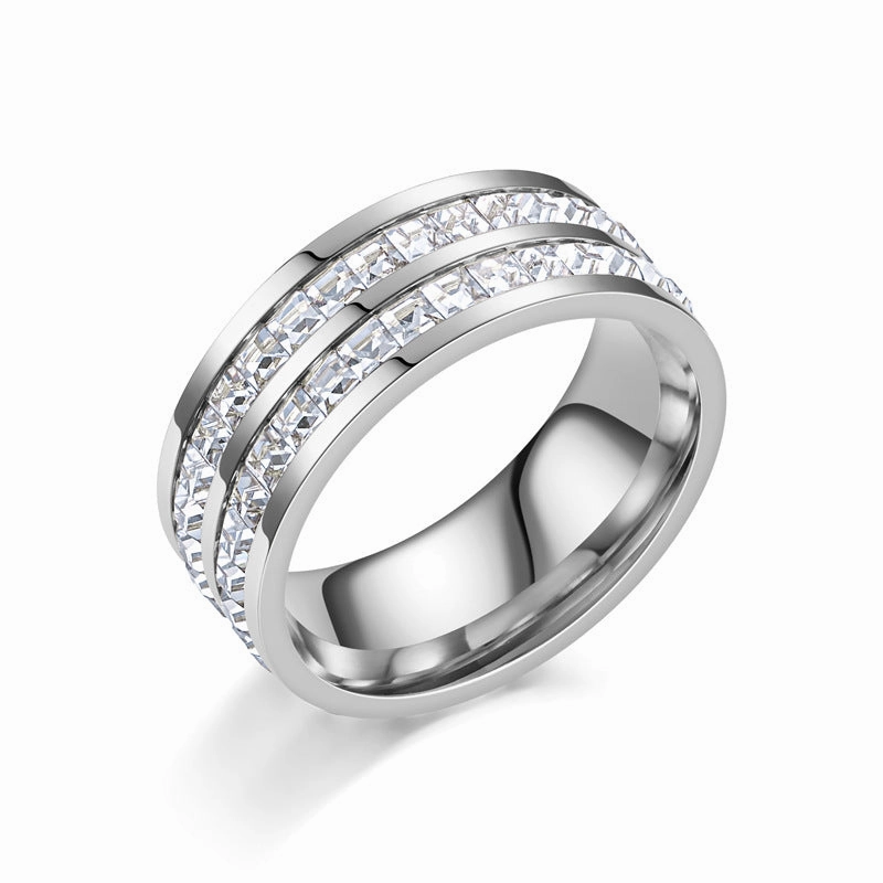 Wholesale Jewelry Gypsophila Zircon Stainless & Titanium Rings