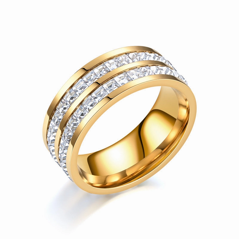 Wholesale Jewelry Gypsophila Zircon Stainless & Titanium Rings