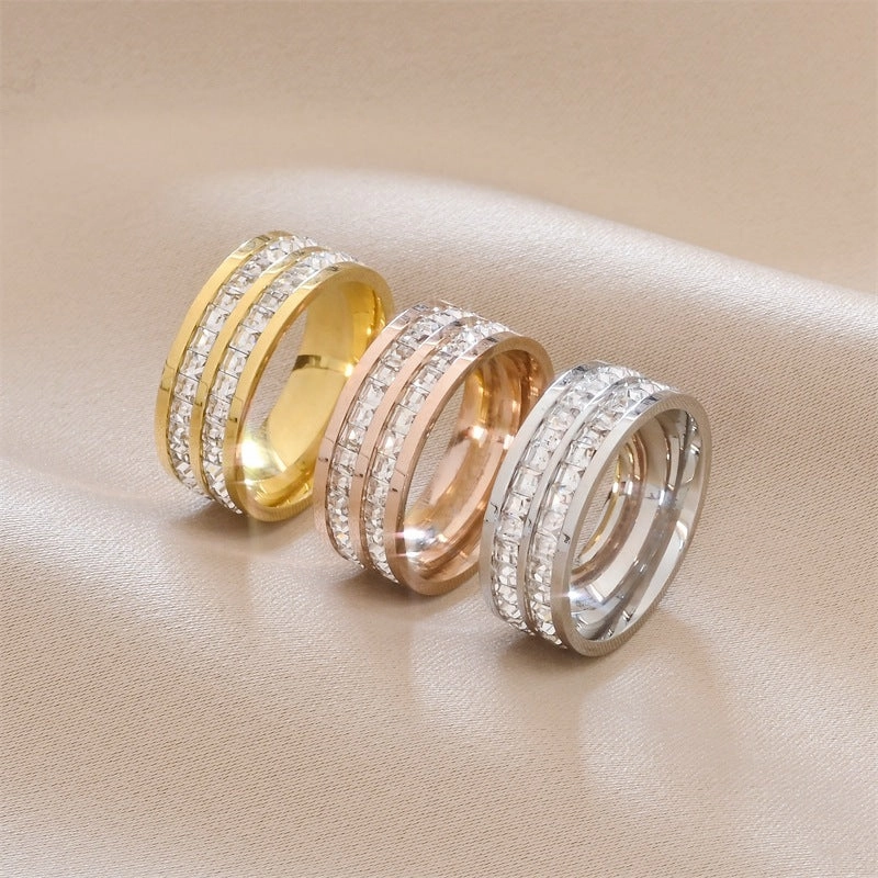 Wholesale Jewelry Gypsophila Zircon Stainless & Titanium Rings