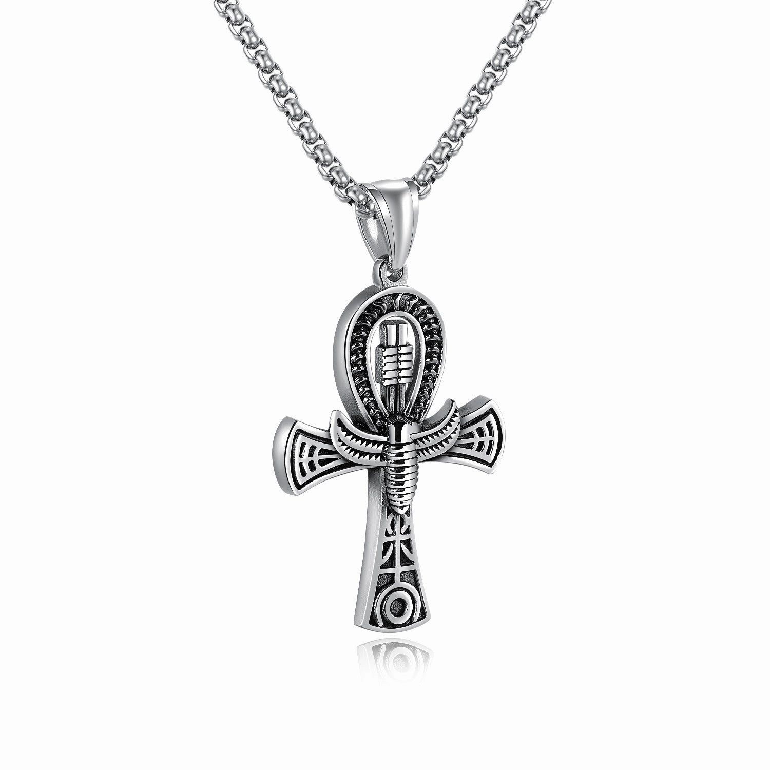 Wholesale Jewelry Stainless Steel Boho Style Skull Pendant Necklace