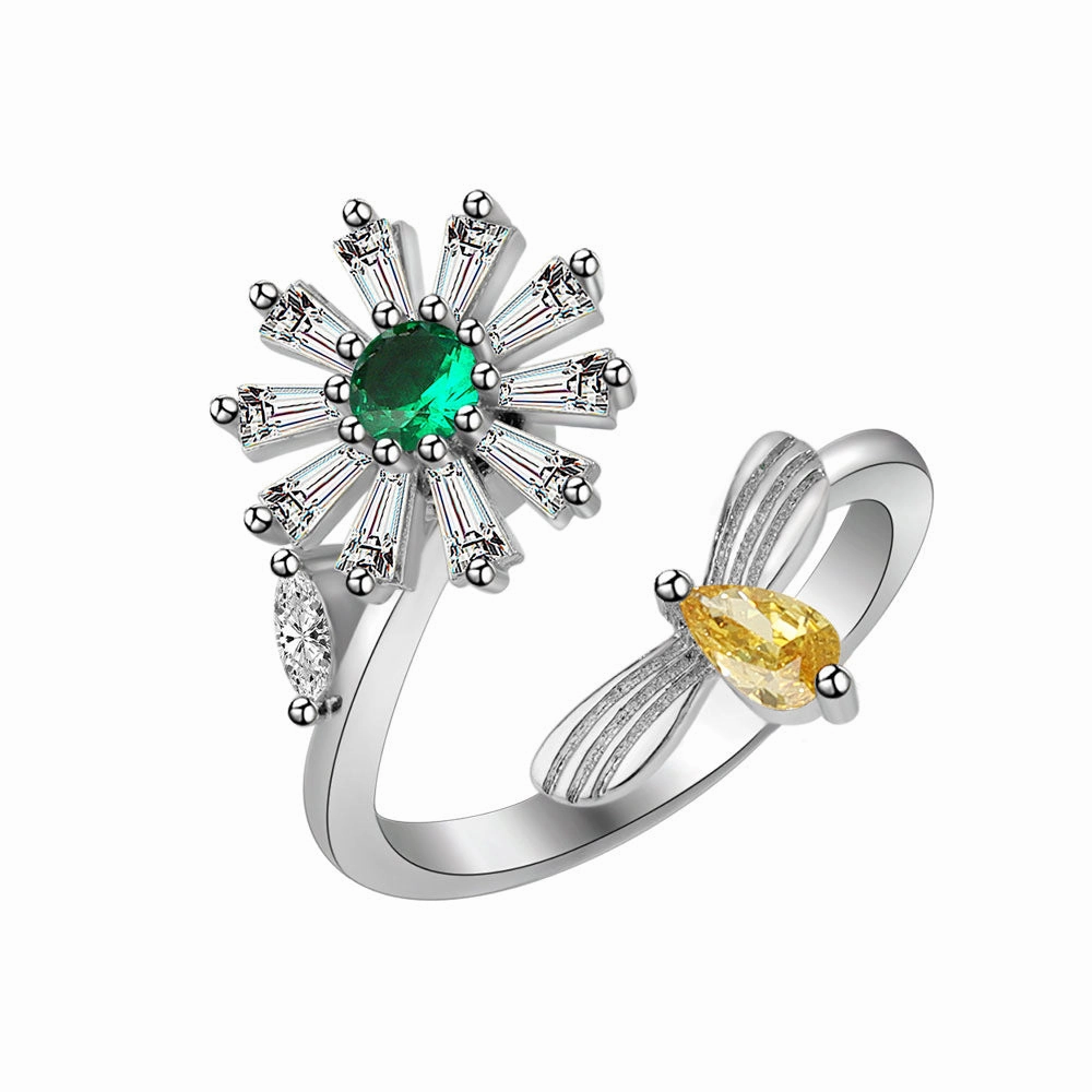 Wholesale Jewelry Sunflower Bee Daisy Twist Copper Rings