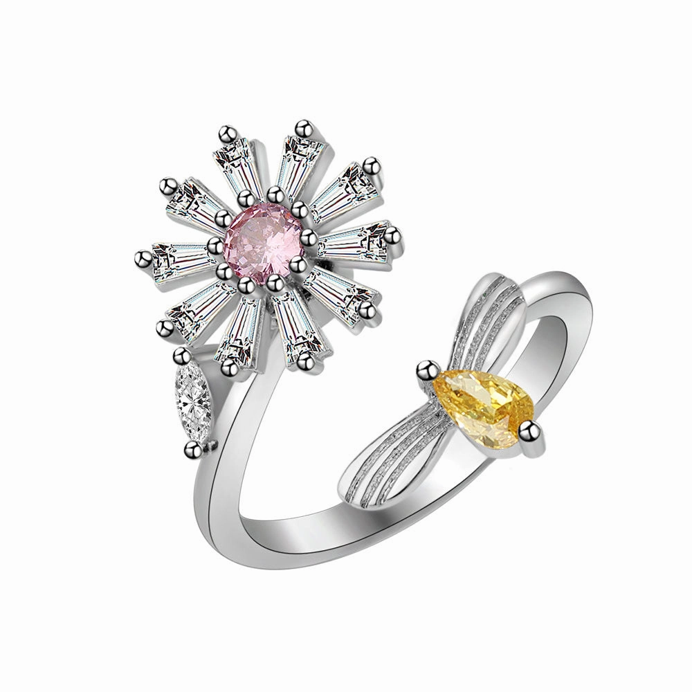 Wholesale Jewelry Sunflower Bee Daisy Twist Copper Rings