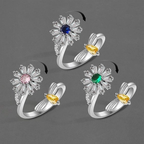 Wholesale Jewelry Sunflower Bee Daisy Twist Copper Rings