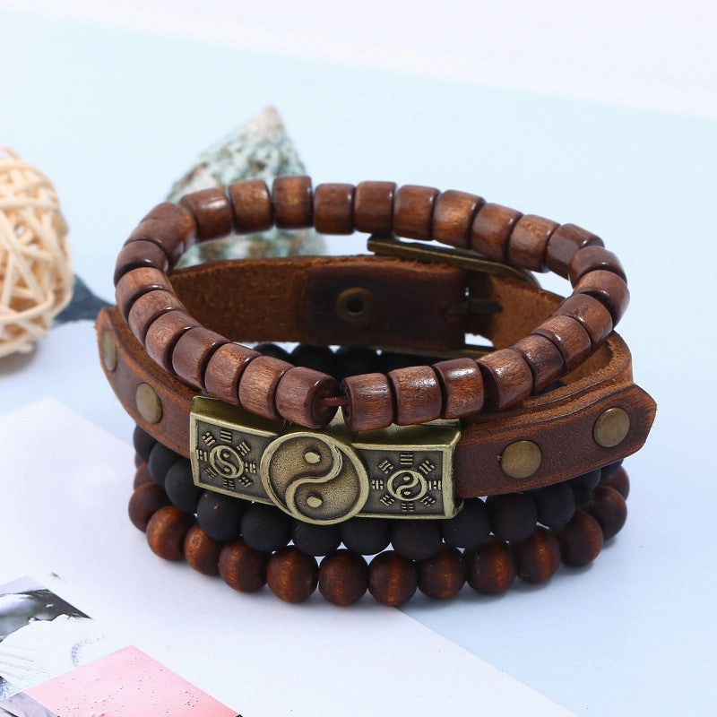 Wholesale Leather Vintage Alloy Gossip Bracelet