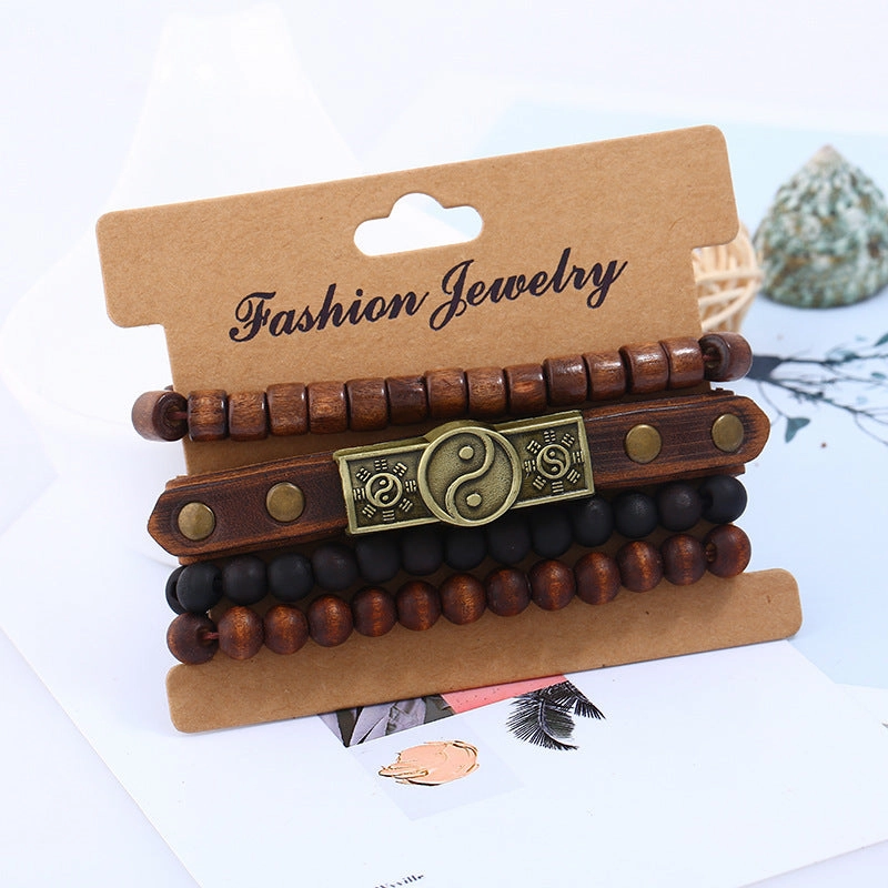 Wholesale Leather Vintage Alloy Gossip Bracelet