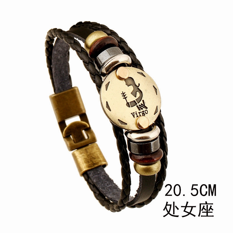 Wholesale Leather Zodiac Bracelet