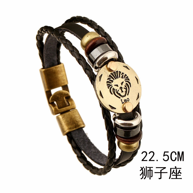 Wholesale Leather Zodiac Bracelet