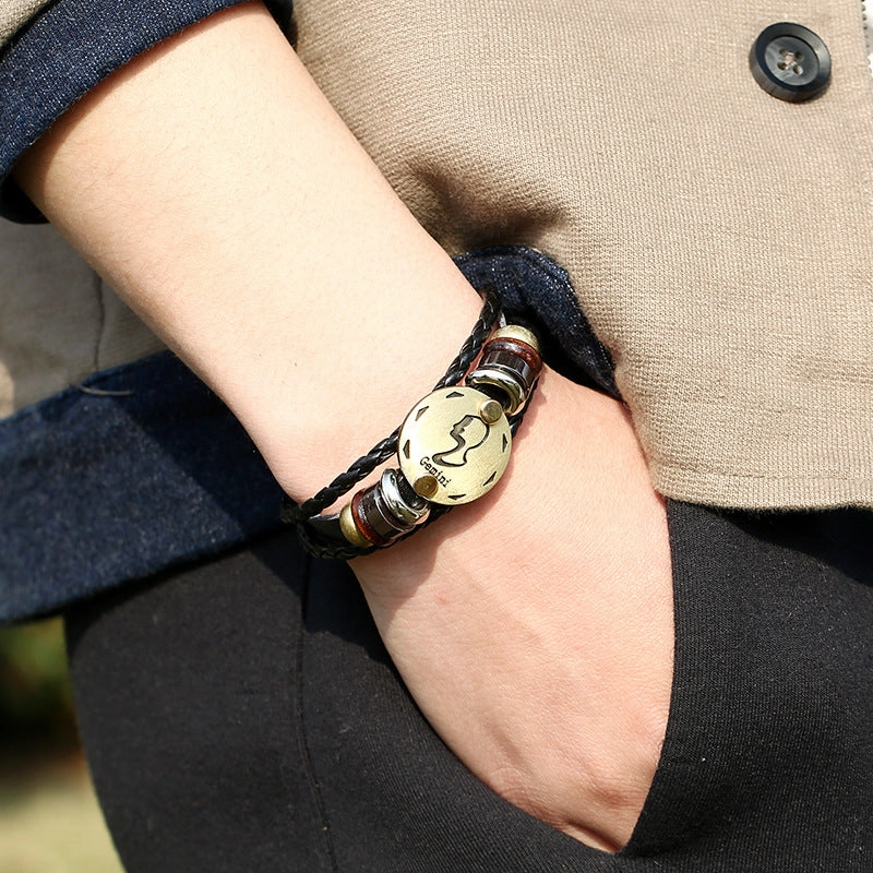 Wholesale Leather Zodiac Bracelet