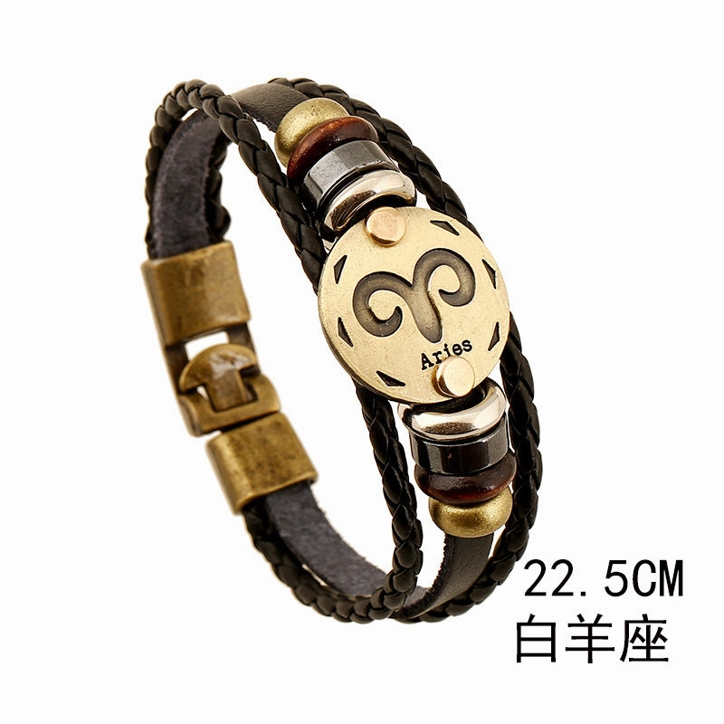 Wholesale Leather Zodiac Bracelet