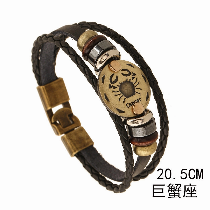 Wholesale Leather Zodiac Bracelet