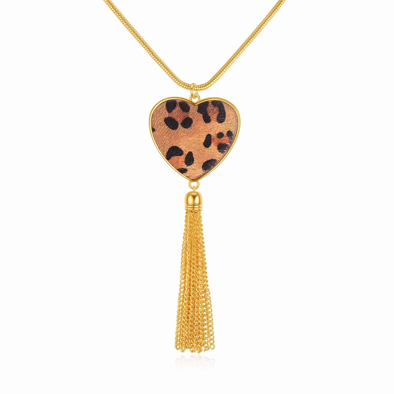 Wholesale Leopard Heart Pendant Necklaces