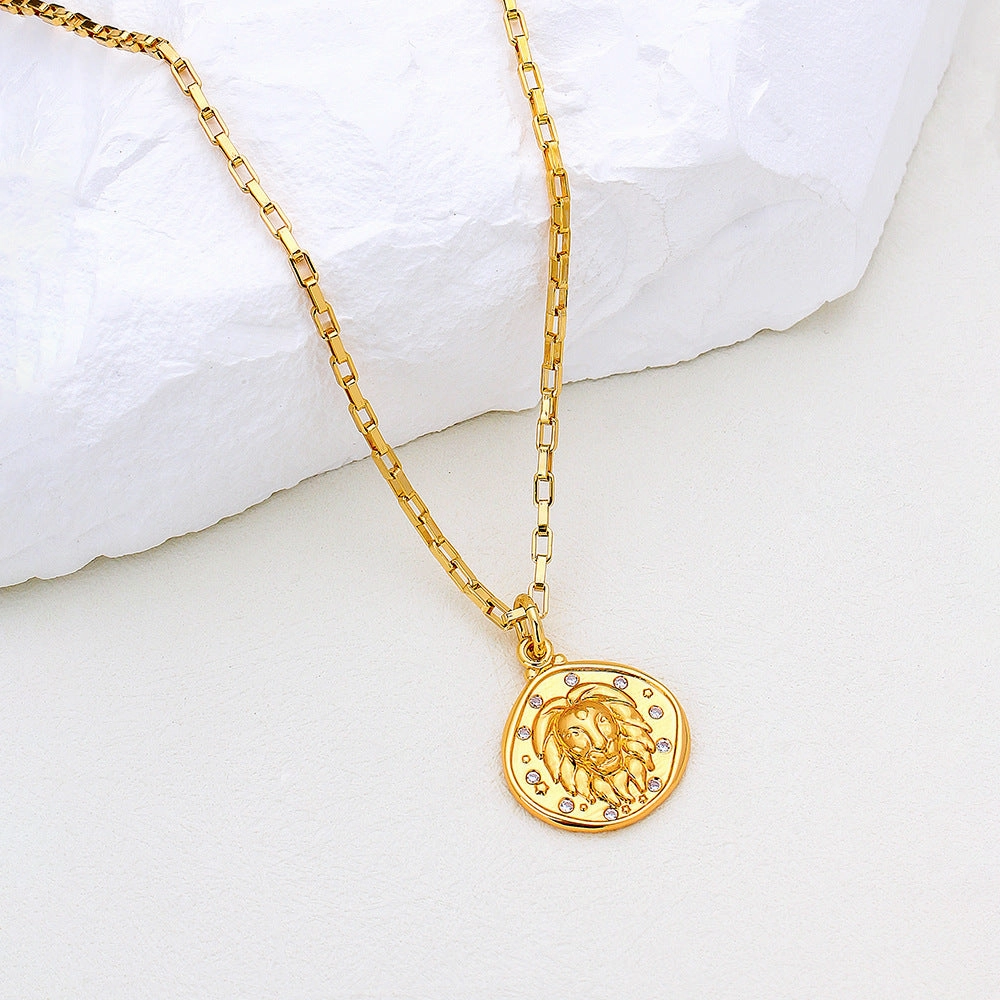Wholesale Lion Head Pendant Copper Necklaces