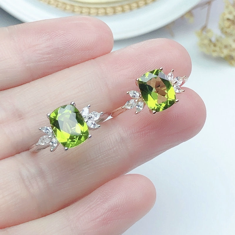 Wholesale Live Mouth Adjustable Peridot Copper Ring