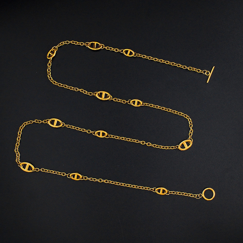 Wholesale Long Pig Nose Sweater Stainless Steel Necklace