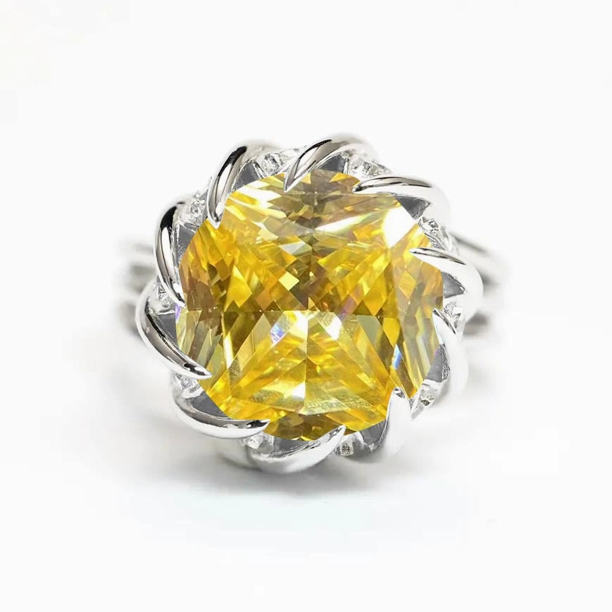 Wholesale Lotus Ring Yellow Diamond Rings Copper